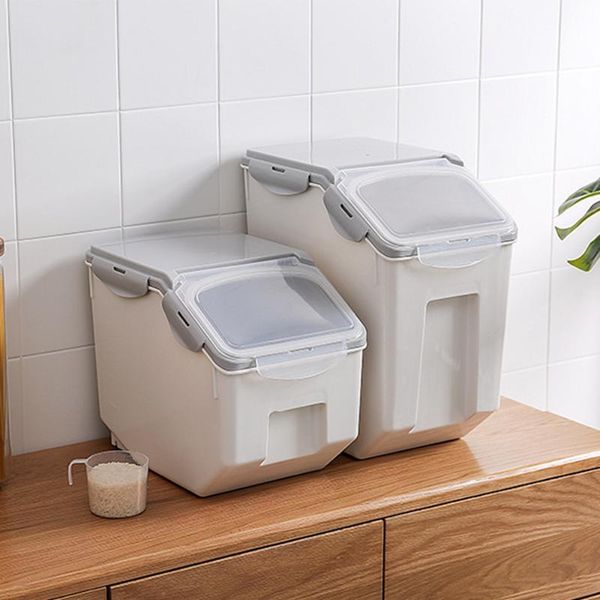 

storage bottles & jars pet seal breeding dog cat food rice bucket with spoon dry antioxidant home organizer cylinder jar