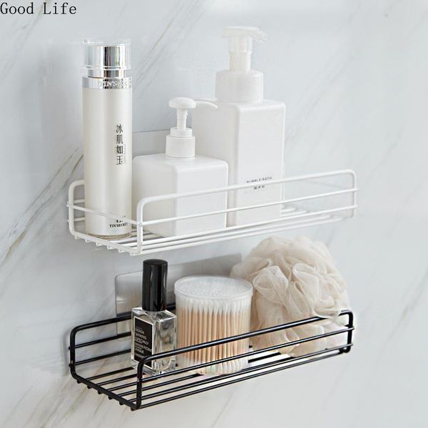 

hooks & rails wrought iron bathroom organizer wall-mounted storage rack square reinforced strong seamless racks