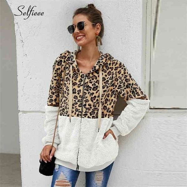 

autumn winter sweatshirts women hooded leopard hoodies casual zipper long sleeve hoodie fashion warm coat polerones mujer, Black