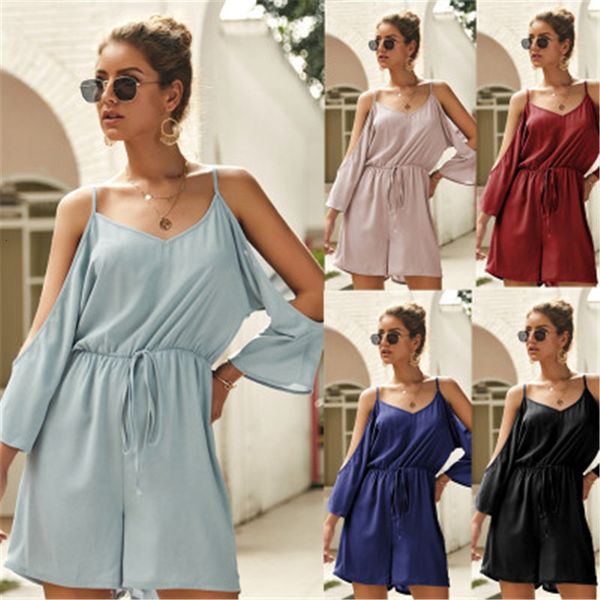 

2021 playsuits solid sling plus elegant bodysuit women office lady overalls jumpsuit fashion harajuku new ii8j, Black