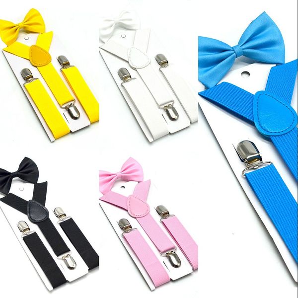 

7styles kids suspenders with bowtie bow tie set y-shaped matching ties outfits adjustable and elasticated 2pcs/lot ffa2950 271 u2, Red;brown