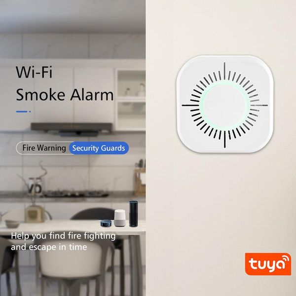 

smart home control wifi sensor smoke alarm fire portable safety system for
