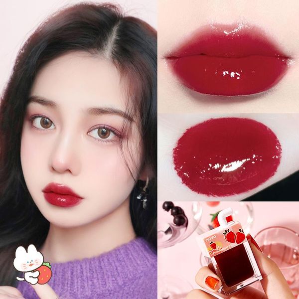 

lip gloss 6 colors lasting color glaze waterproof sweatproof lipstick non-stick cup portable travel cute tslm1