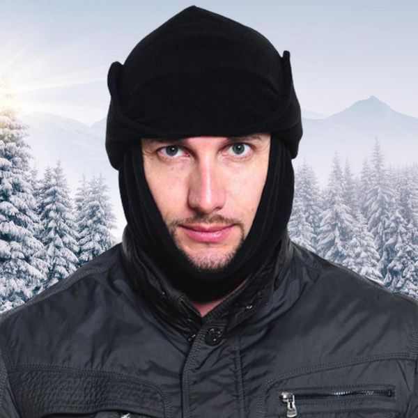 

beanies beanie hat high elastic tear-resistant knitted fabric windproof winter with face cover for outdoor