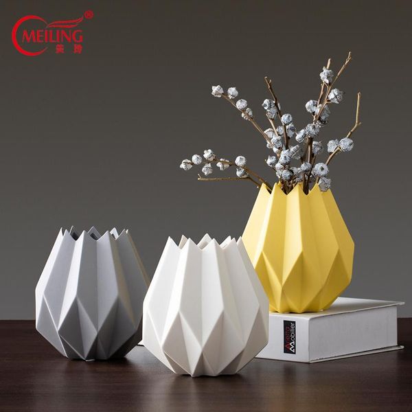 

vases geometric small origami art vase table planter pot living room accessories flower handmade ceramic for wedding home