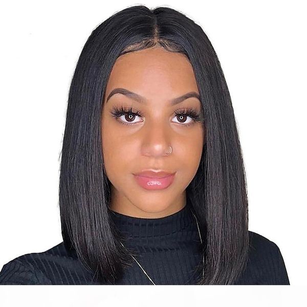 

lace front bob wig brazilian straight human hair short bob wigs for black women nature color full lace wig 9a grade, Black;brown
