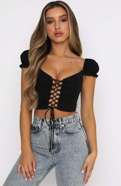 

women's t-shirt women navel short sleeves with adjustable straps v-neck skinny fit summer clothing, White