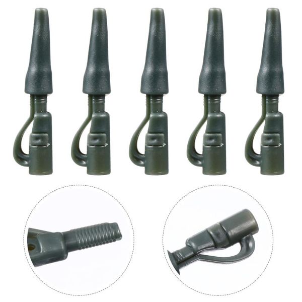 

fishing accessories 50pcs practical line swivel fixed clamps lead clips (green)