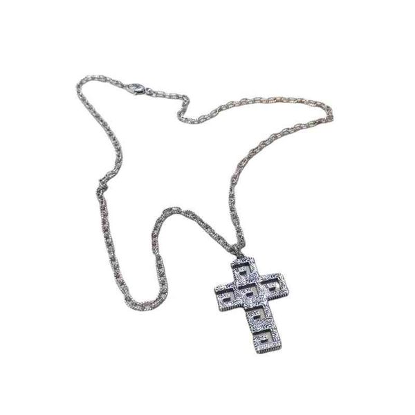 

925 silver old carved cross pendant lovers necklace exclusive design jewel