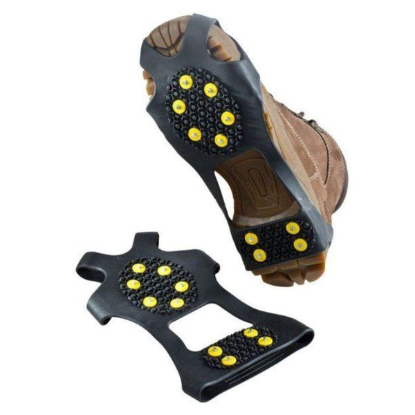 

cords, slings and webbing 1 pair 10 stud non slip snow shoe cover crampons winter anti ice grips cleats climbing outdoor shoes