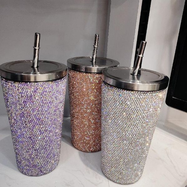 

water bottles 500ml 304 stainless steel thermo cup travel coffee mug straw with lid car bottle