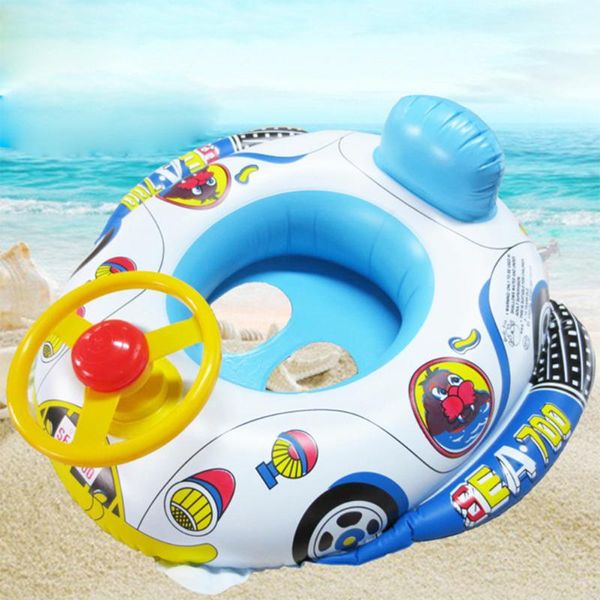 

life vest & buoy pvc simming ring floating seat air mattress water baby inflatable car steering wheel boat playing toy random color