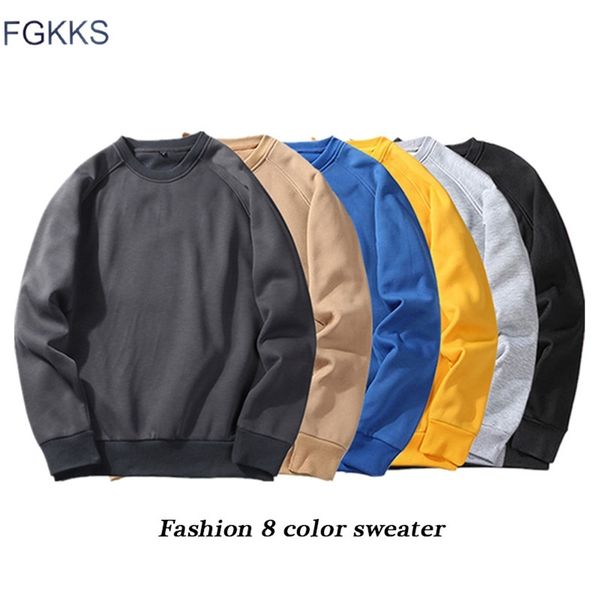 

fgkks fashion brand men hoodie autumn male solid color sweatshirts hoodies men's hip hop pullover eu size 210813, Black