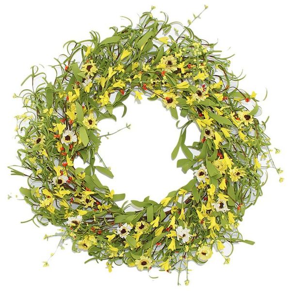 

decorative flowers & wreaths artificial forsythia flower wreath jasminum fake spring/summer for front door wedding home decor