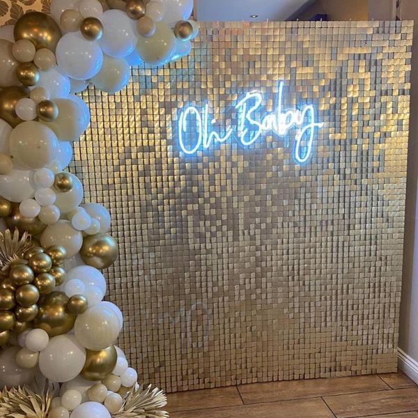 

party decoration luxury gold shimmer backdrop sequin wall birthday bachelorette wedding po zone decorative curtain glitter 3d