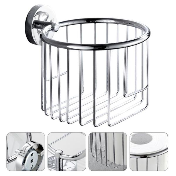 

tissue boxes & napkins 1pc toilet box punching roll paper container wall (silver)