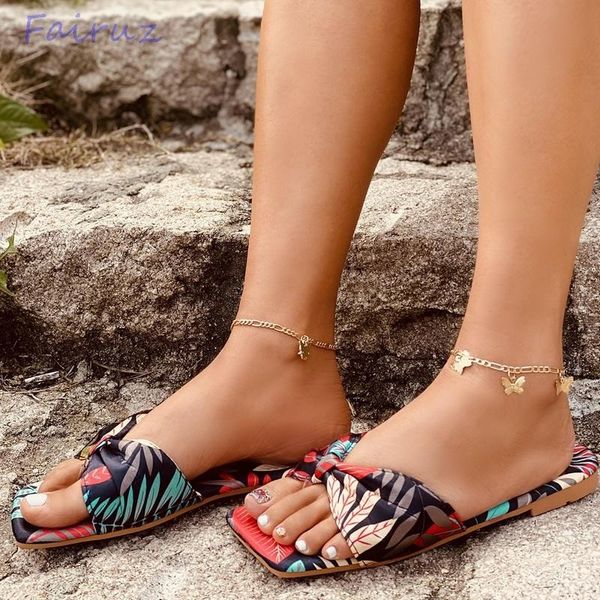 

slippers women hawaiian summer tropical plant home slides beach casual flip flops comfort flat sandals square toe shoes, Black