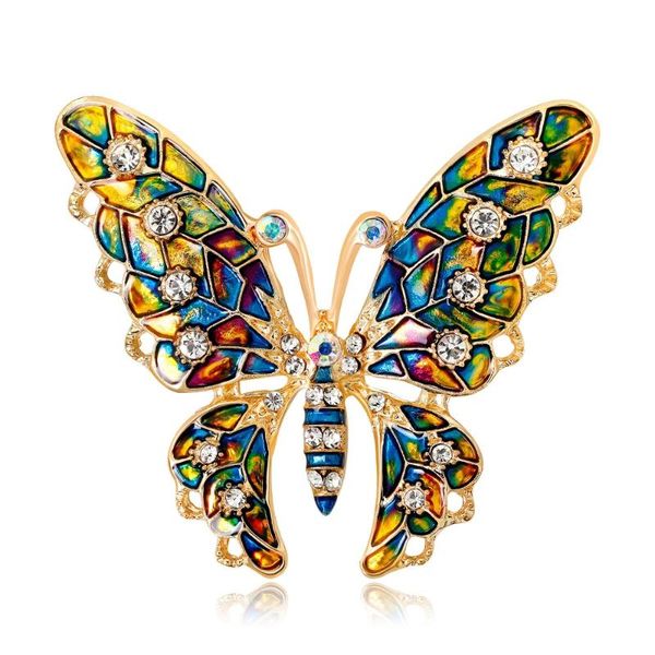 

pins, brooches elegant charm butterfly animal brooch rhinestone big jewelry colorful vintage ladies clothing accessories gift, Gray