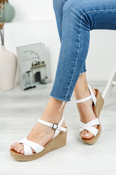 

sandals genuine leather white women's elephants heels, Black