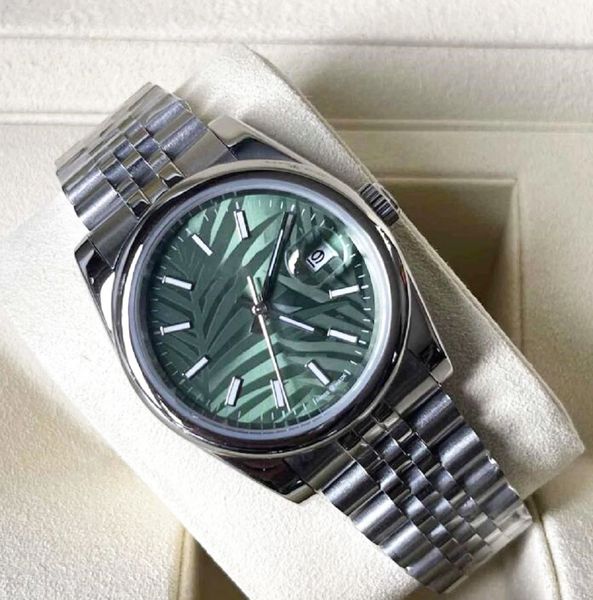 

bezel luxury watches greens dial steel mens 41mm sapphire glass watch automatic mechanical stainless oyster perpetual turquoise, Slivery;brown