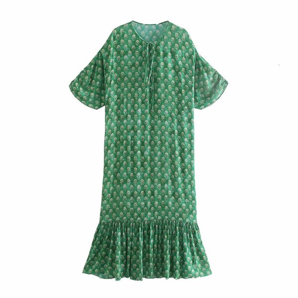

casual dresses sweet women o neck straight 2021 summer fashion ladies beach style bow lace female fishtail print lzqj, Black;gray