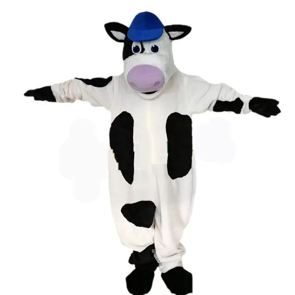 Preto e Branco Cow Mascot Trajes Christmas Festa Dos Desenhos Animados Personagem de Desenhos Animados Personagem Outfit Terno Adultos Tamanho Carnaval Páscoa Publicidade Tema Roupas