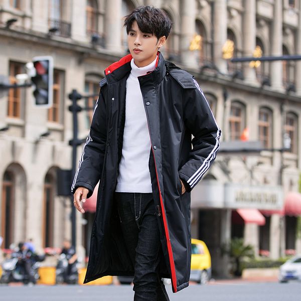 

2021 New Winter Jackets Thick Warm Blouse Parka Mens Casual Hooded Jacket Outerwear Overcoats Men Down Windbreaker Trench Coat G6nz, Black