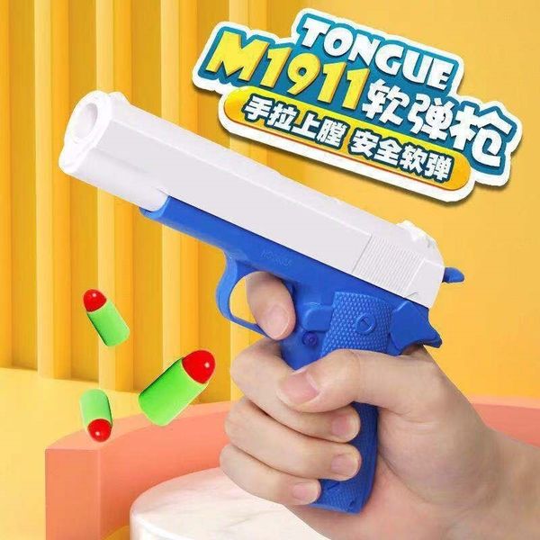 

colt toy gun ejection simulation soft bullet pistol model vs. chicken eating equipment