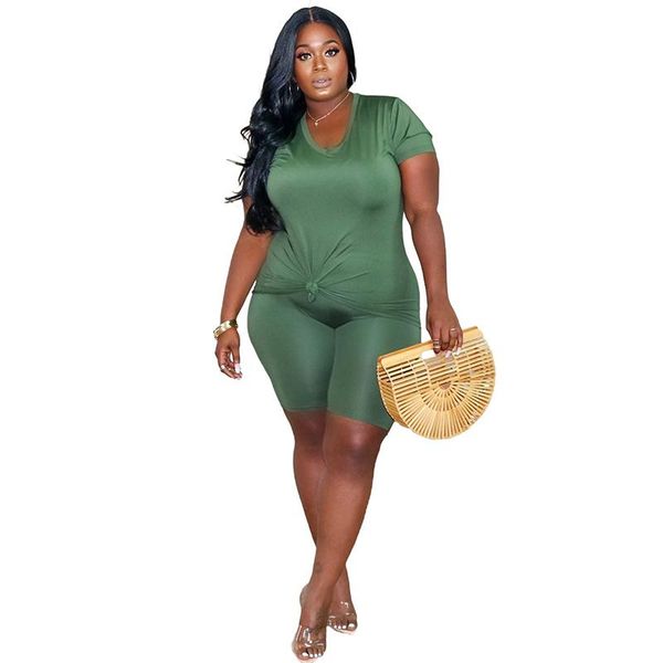 

plus size tracksuits storyever fashion women's solid color big casual suit two piece set round neck summer clothing streetwear, Black