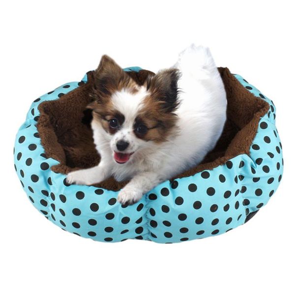 

lovely dot print small dog beds/mats soft flannel pet dog puppy cat warm plush bed cozy nest mat pad pet bed sofa 40fb02