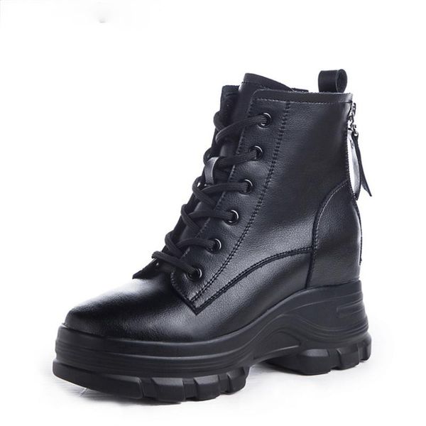 

boots black platform shoes ankle female women for wedges snow zapatillas de mujer