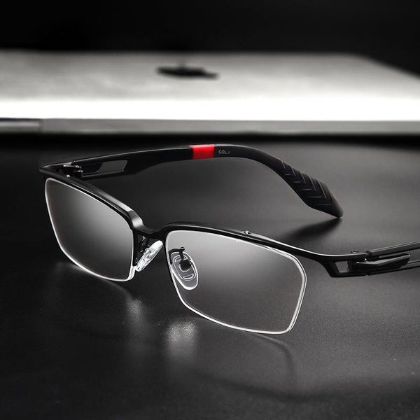 

fashion sunglasses frames titanium half rim glasses frame men 2021 vintage sports eye optical prescription eyeglasses clear eyewear oculos, Black