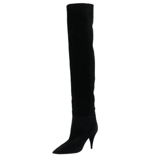 

boots autumn and winter europe the united states over knee fashion comfortable casual sleeve leather super high heel, Black