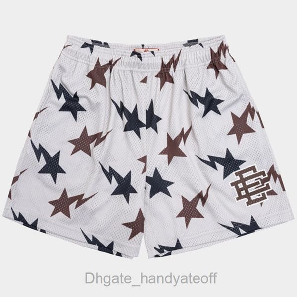 

eric emanuel ee basic short newyork city skyline men's casual shorts fitness sports pants summer gym workout mesh basketball beach foot, White;black