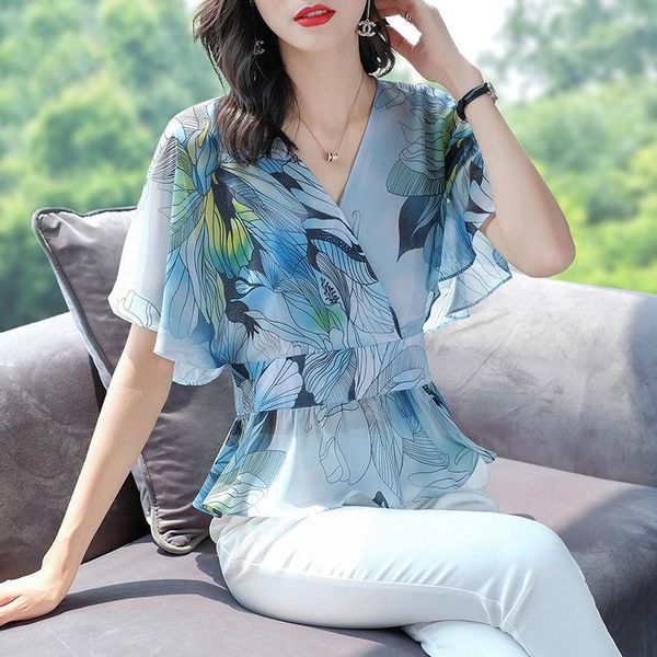 

women's blouses & shirts bluse women summer blouse elegant wine red green satin shirt v-neck short sleeve female formal office ol, White