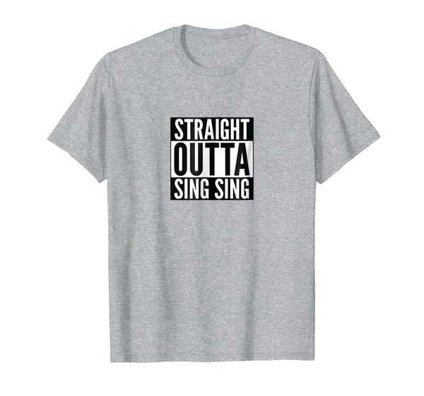 

straight outta sing sing t-shirt, White;black