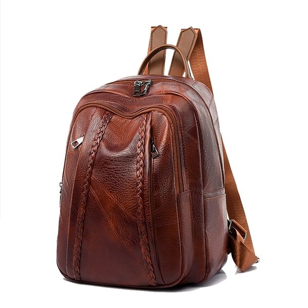 

vintage women backpack fashion leisure bag fashion shoulder pack backpack women's daypack rucksack for female ladies 210922