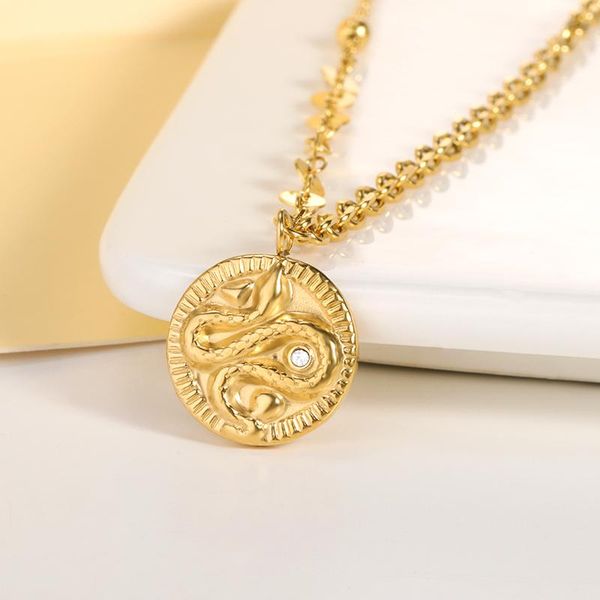 

pendant necklaces punk snake necklace gold color choker for women fashion statement chunky chains collar animal bohemian jewelry, Silver