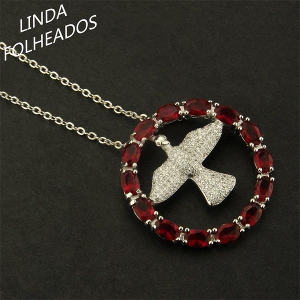 

pendant necklaces fashion designed unique hollow bird round 2 cubic zirconia colors bridal wedding necklace jewelry for women gift, Silver