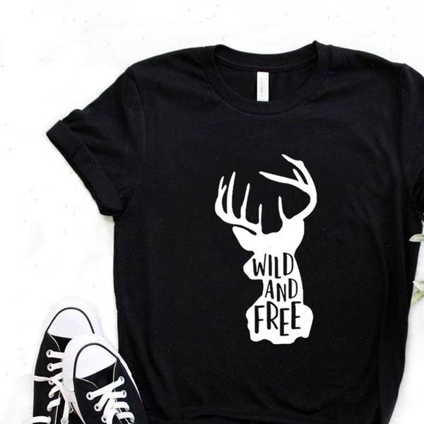

women t shirt wild and deer print tshirt women short sleeve o neck loose t shirt ladies causal tee shirt clothes, White