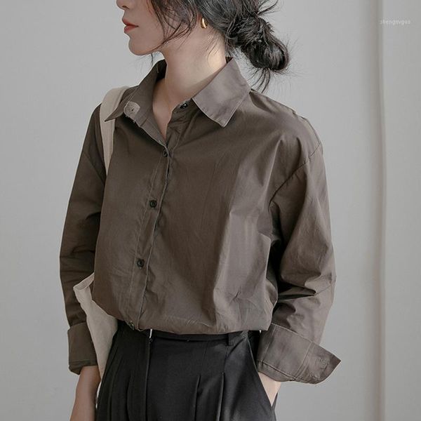 

women's blouses & shirts ljsxls camisa femenina long sleeve shirt vintage woman plus size ladies casual 2021 korean fashion womens clo, White