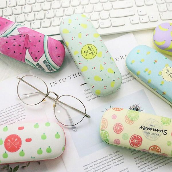 

sunglasses frames cute fruite hard glasses case for fashion pouch women and men portable reading box, Silver