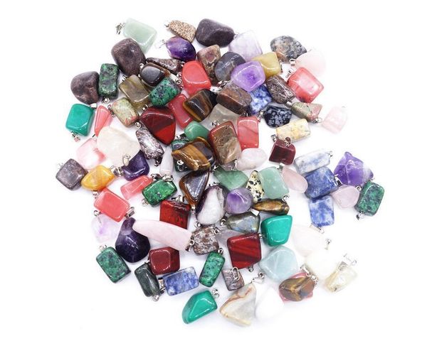 (Anhänger Halsketten Naturstein Anhänger Unregelmäßige Jade Naturstein Anhänger Halskette Achat Stein Quarz Opal Schmuck KEINE KETTE DHL Günstiger Großhandel