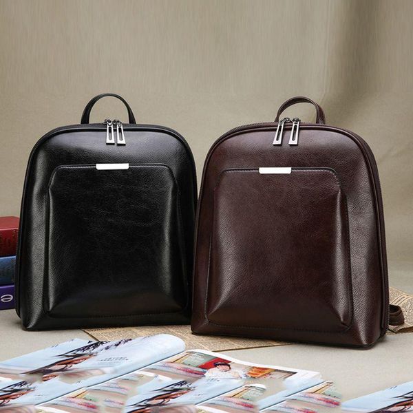 

vintage backpack female leather women's backpack large capacity school bag for girls leisure shoulder bags for women