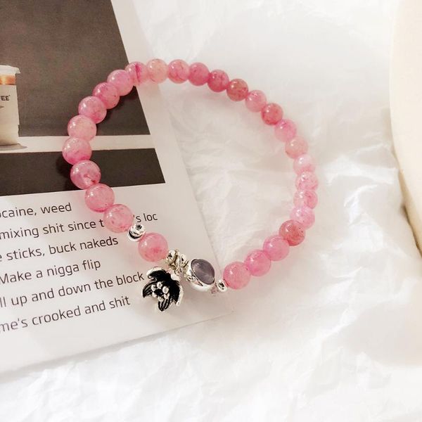 

charm bracelets bohemian pink crystal silver plated & bangles for women beads handmade bracelet jewelry valentine gfit b57, Golden;silver