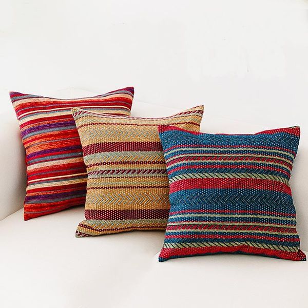 

cushion/decorative pillow home decor cushion cover decorative case fashion simple national bohemia yarn dyed geometric sofa chair bedding co