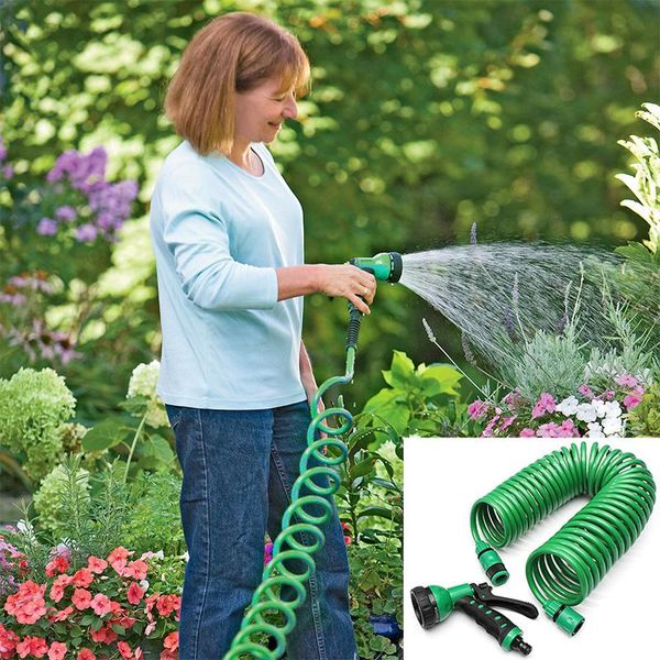 

watering equipments 7.5m/15m retractable coil magic flexible garden water hose for car pipe plastic hoses with spray guns