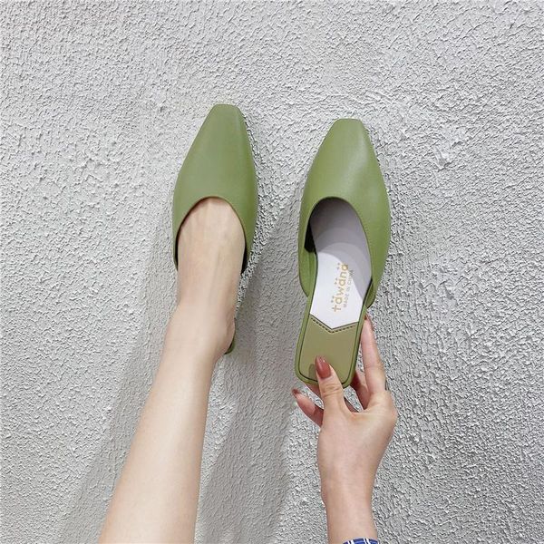 

slippers women's shoes 2021 summer fashion all-match simple and comfortable home casual square root rubber, Black