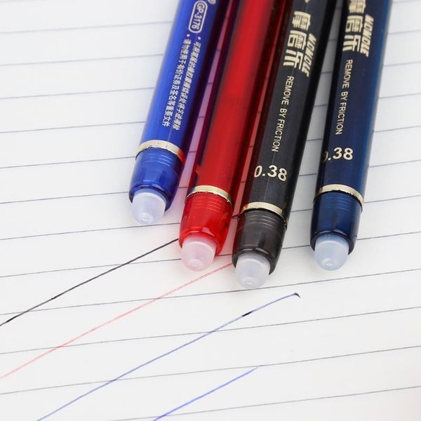 

gel pens 0.38mm erasable pen with blue red black refills school office stationery