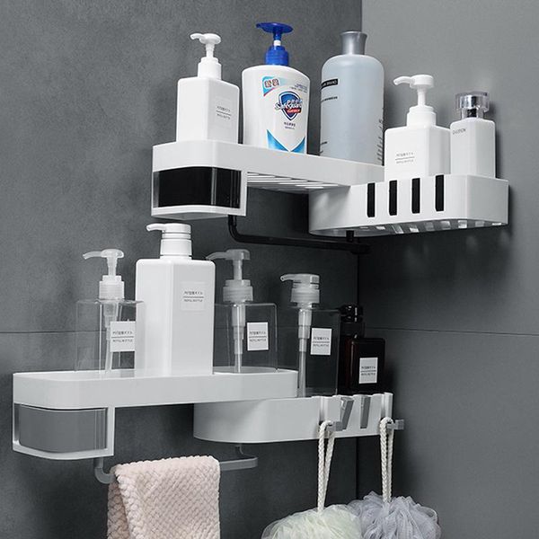 

bathroom storage & organization rotatable rack corner box adjustable shower gel shampoo shelf punch-kitchen tools organizer